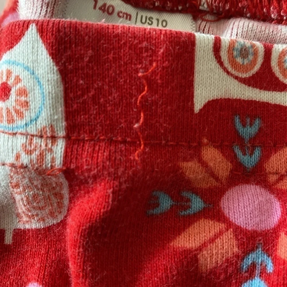 Hanna Andersson owl snowflake pajamas pink red size US 10